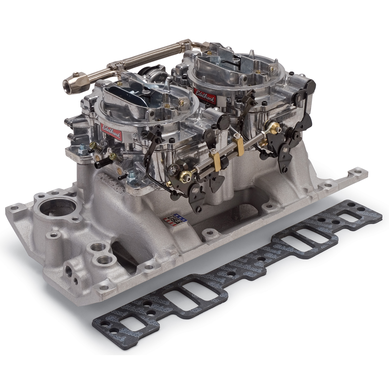 Edelbrock, RPM Dual Quad Intake Manifold & Carburetor Kit, Chev SB