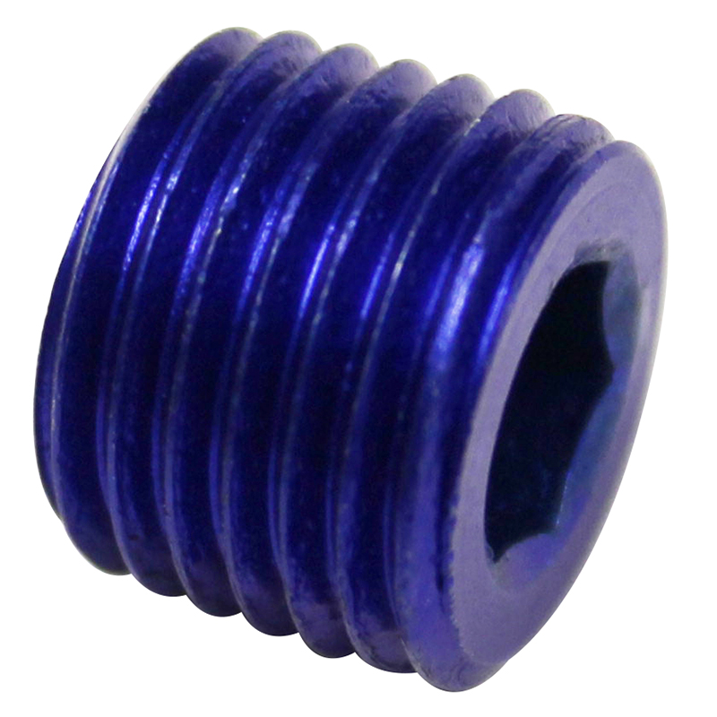 Fragola Internal Allen Head Pipe Plug, 1/4" NPT, Blue Competition