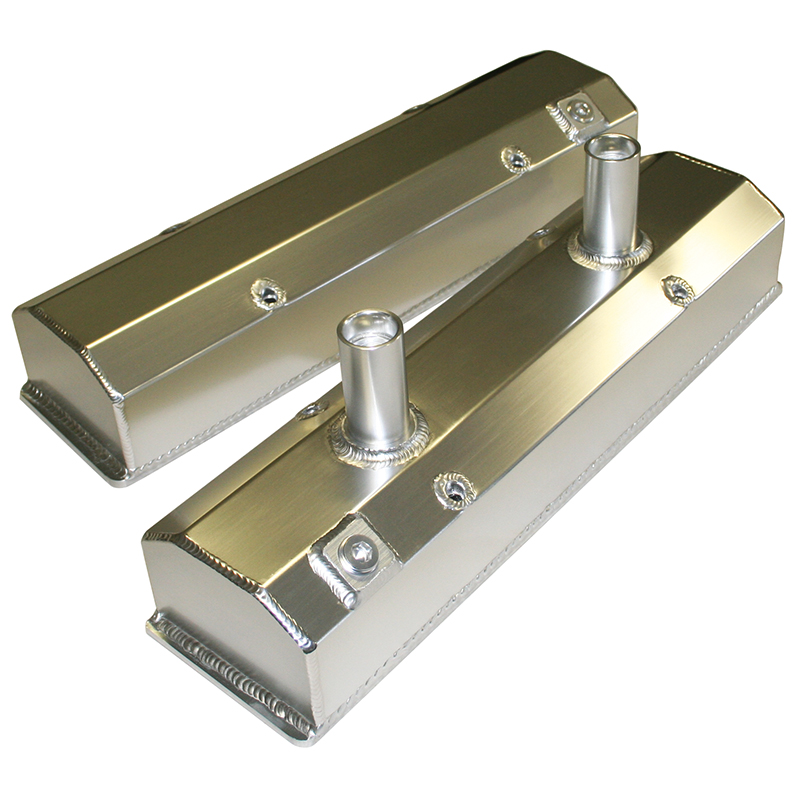 Power Products Fabricated Aluminum Circle Track Valve Covers, Chev SB