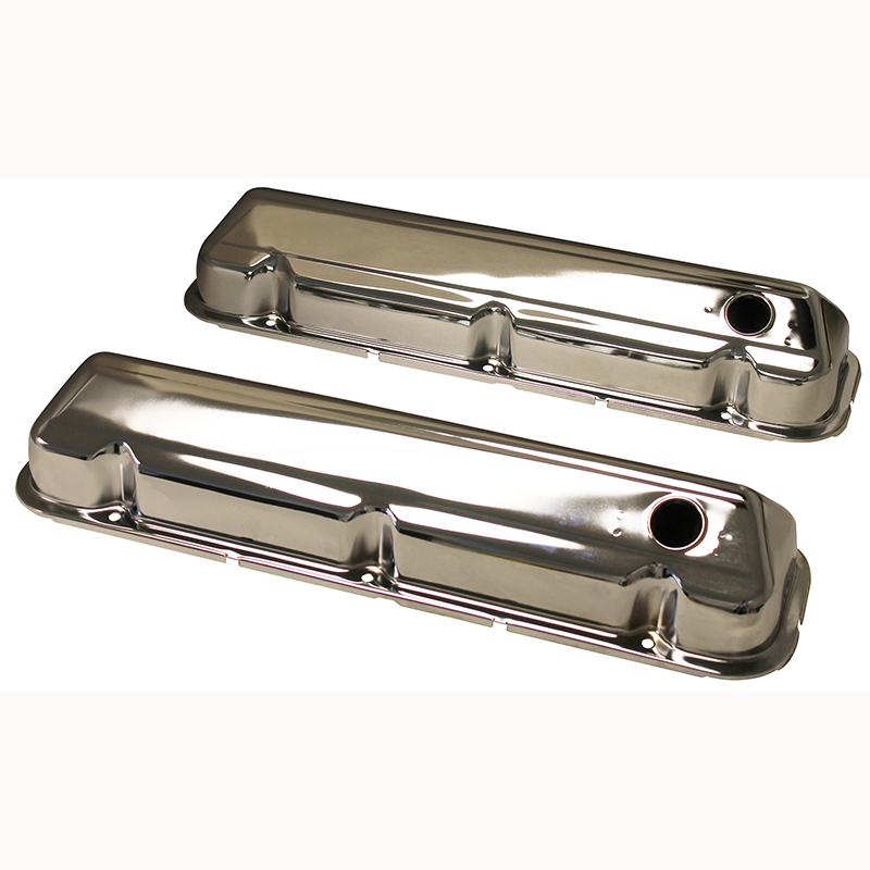 Power Products Chrome Steel Valve Covers, Ford 429460, w/ Baffles