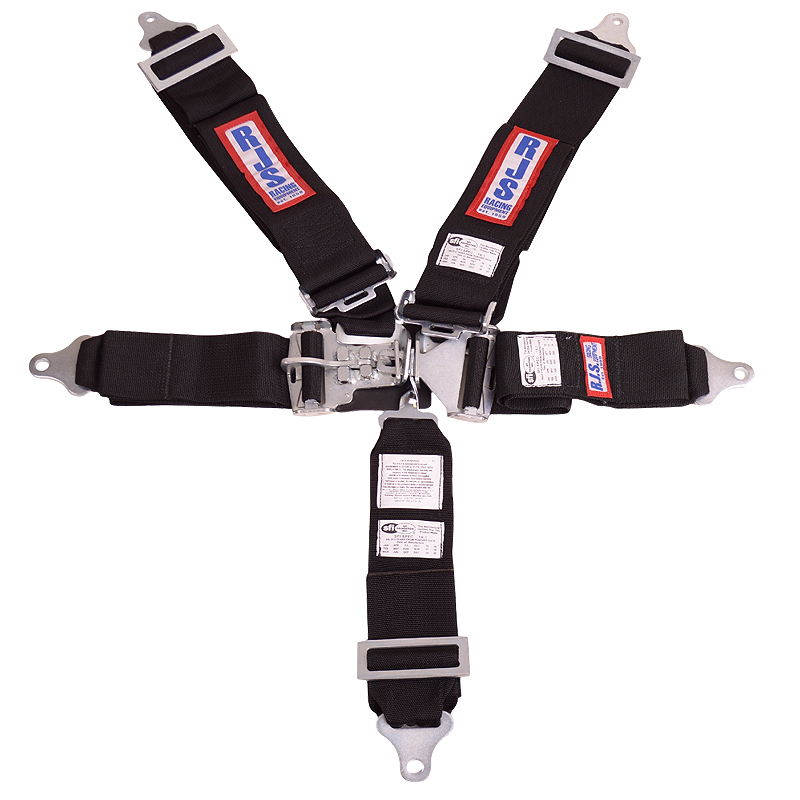 RJS Racing Equipment, 5Point Roll Bar Mount, Twin Individual Latch & Link Harness w/3" Sub