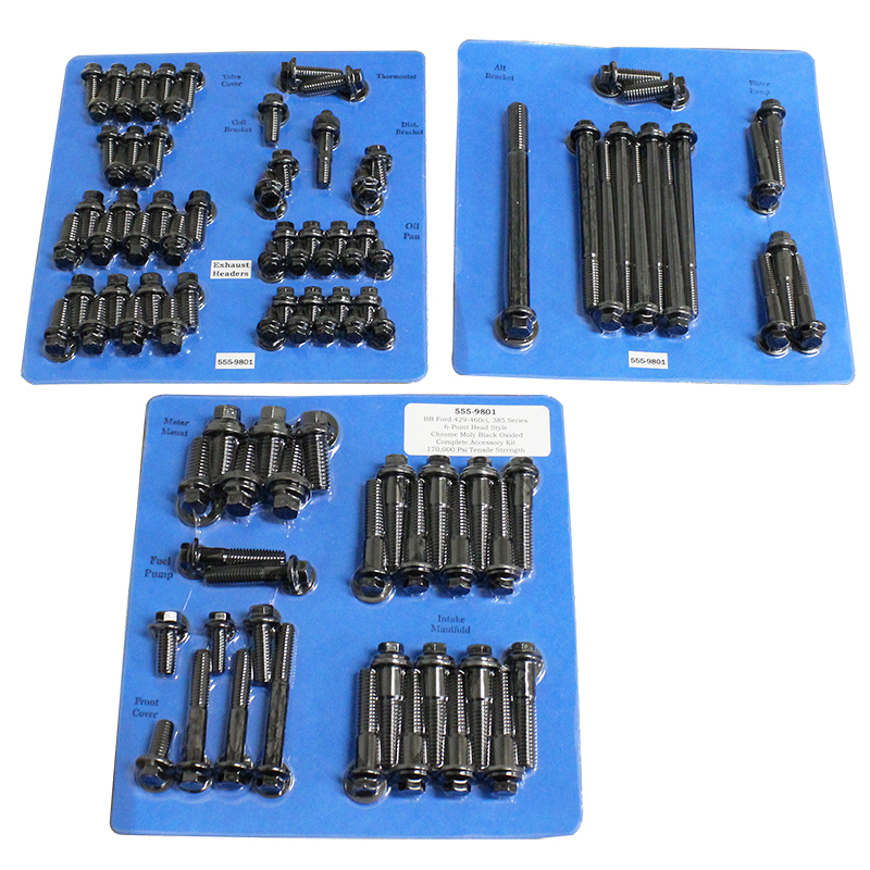 ARP 652-1250 Black Oxide Hex Bolts - 3/8-16 X 1.25 Inch, Set Of 5 With Washers