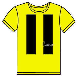 Acme, Camaro Stripes T-Shirt, 2X-Large, Yellow