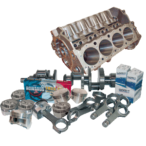 Chev SB Racer Series Short Block Kit, 434ci, Flat Top