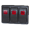 Fastronix, Rocker Switch Panel, Triple, Red