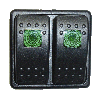 Fastronix, Rocker Switch Panel, Dual, Green