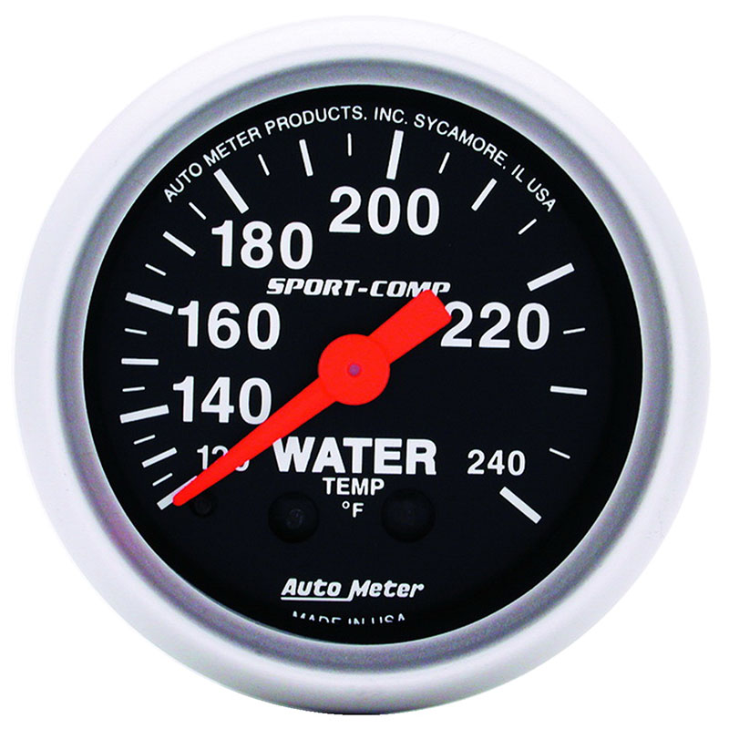 Auto Meter, Sport Comp Mech. Gauge, 21/16" Water Temp. Competition