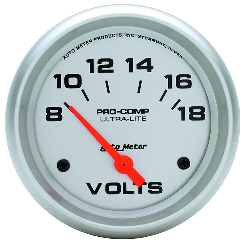 Auto Meter, UltraLite Electric Gauge, 25/8" Voltmeter Competition