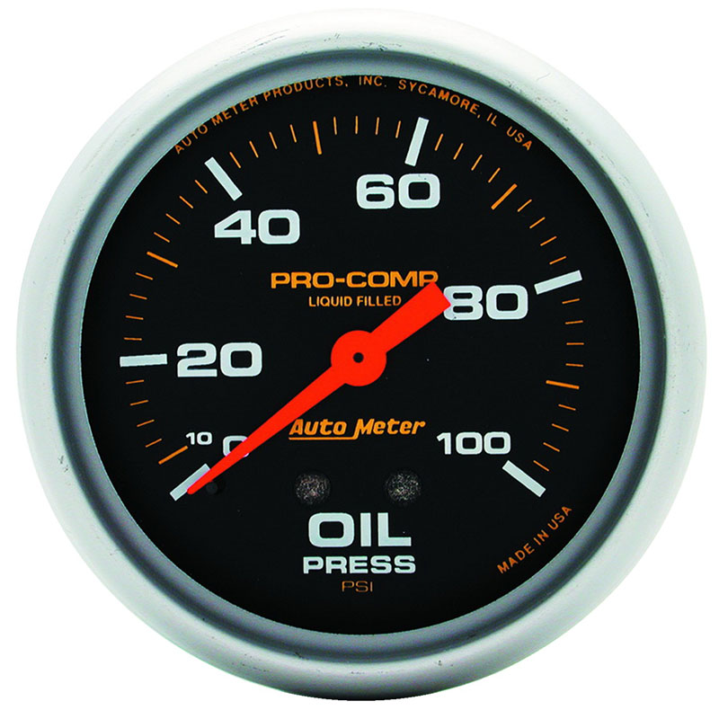 Auto Meter, Liquid Filled Gauge, Oil Pressure Competition