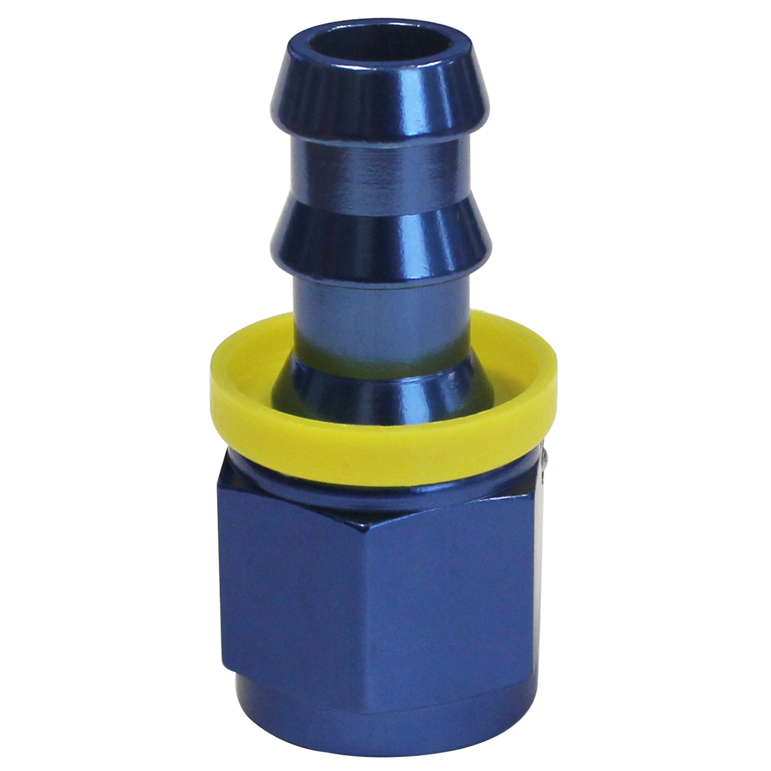 Fragola Push Lok Straight Hose End, Socketless, 8 AN, Blue