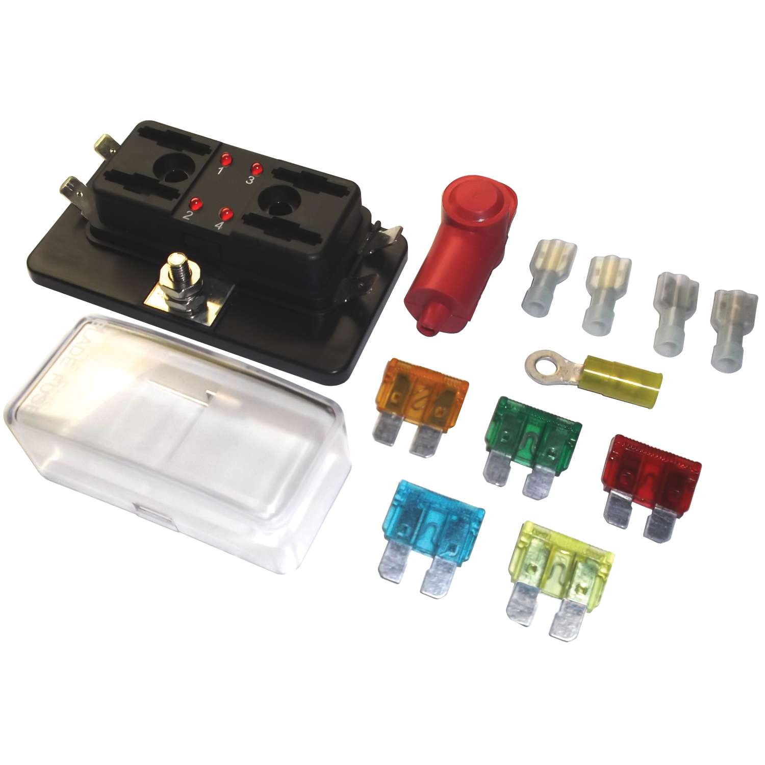 Fastronix, Auxiliary Fuse Panel Kit with LED Indicator, 4 Circuit
