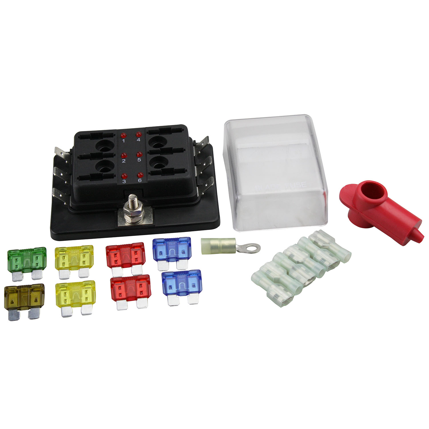 Fastronix, Auxiliary Fuse Panel Kit with LED Indicator, 6 Circuit Competition Products