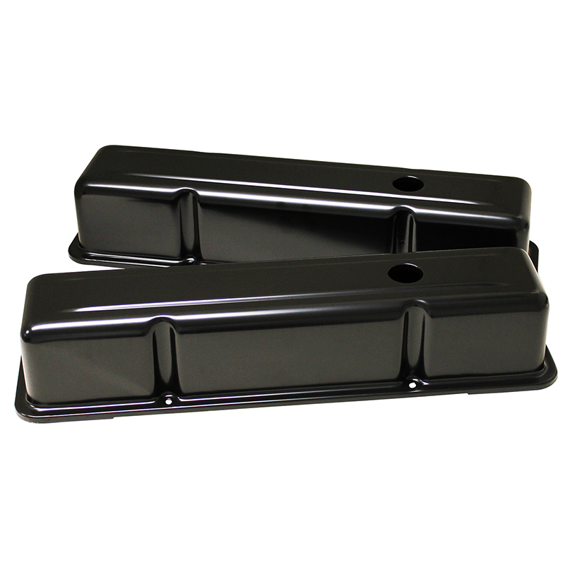 Power Products, Satin Black Steel Valve Covers, Chev SB, Tall w
