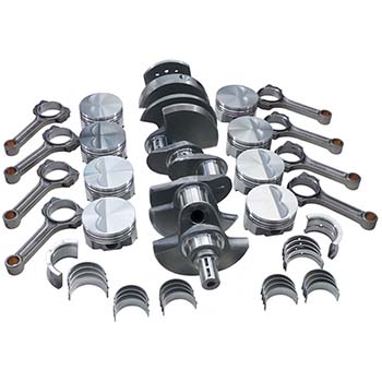 Scat, Balanced Street/Strip Assembly, Chev SB 383, 350 Main, 4.030 Bore, 3.750 Stroke, 2-pc. Seal, Dome 12.0:1
