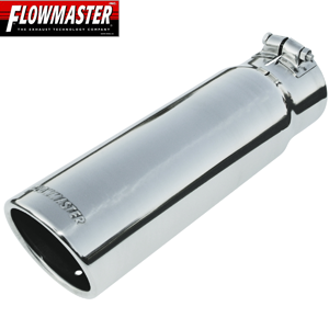 Flowmaster Stainless Exhaust Tip, Angle Cut Single Round, Universal, 3.00