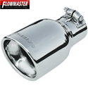 Flowmaster Stainless Exhaust Tip, Rolled Edge Angle Cut Single Round, Universal, 2.50