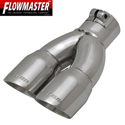 Flowmaster Stainless Exhaust Tip, Angle Cut Dual Round, Left, 2.50