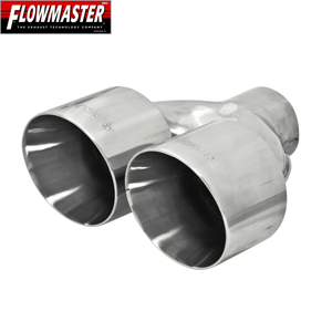 Flowmaster Stainless Exhaust Tip, Angle Cut Dual Round, Universal, 2.50