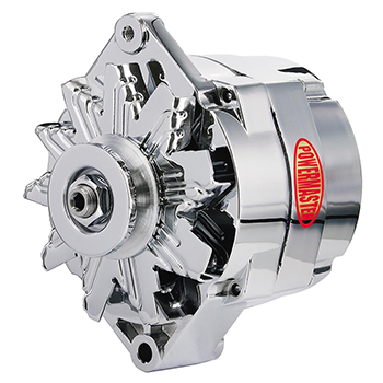 Powermaster, High Output 1-Wire Alternator, GM, 100 Amp, 12si Case, Chrome