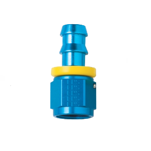 Fragola Push Lok Straight Hose End, Socketless, -6 AN, Blue