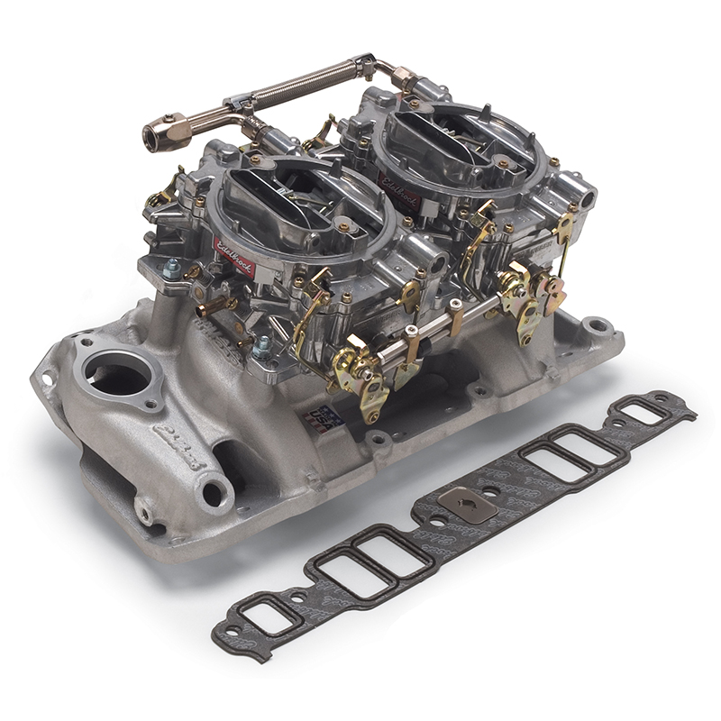 Edelbrock, RPM Dual Quad Intake Manifold & Carburetor Kit, Chev SB