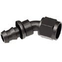 Redhorse, Push Loc, 45 Elbow, Socketless, -8 AN, Black