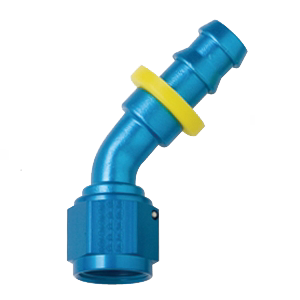 Fragola Push Lok 45 Elbow, Socketless, -8 AN, Blue