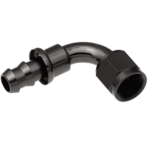 Redhorse, Push Loc, 90 Elbow, Socketless, -10 AN, Black