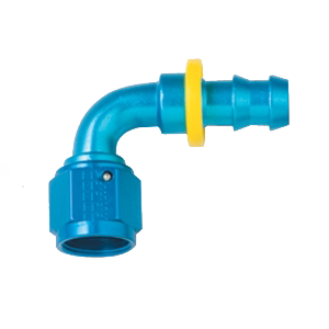 Fragola Push Lok 90 Elbow, Socketless, -12 AN, Blue