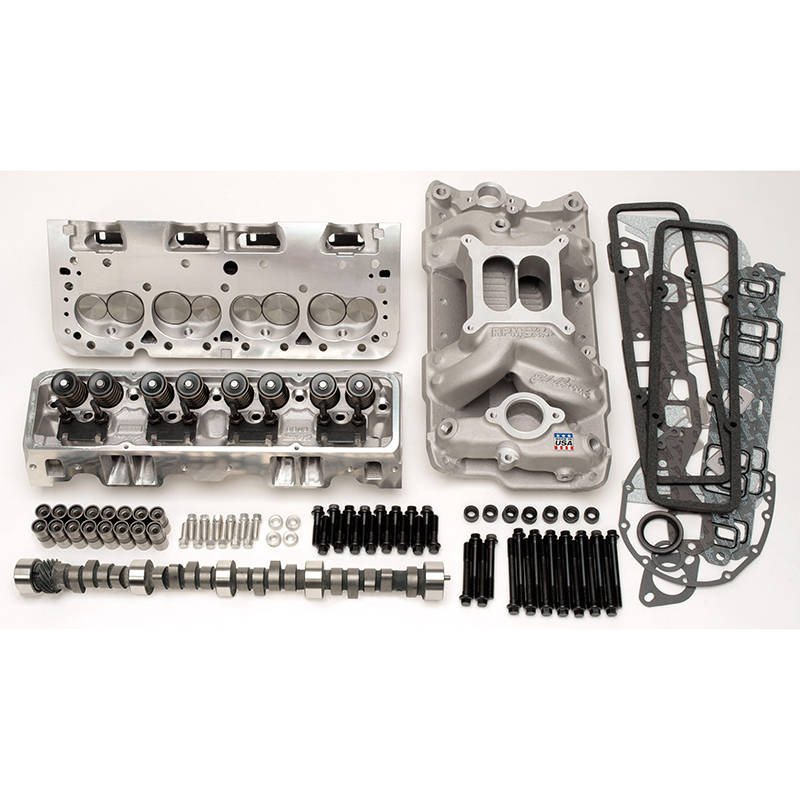 Edelbrock, Top End Power Package Kit, Chev 350, 410 HP, Hydraulic Flat Tappet Cam