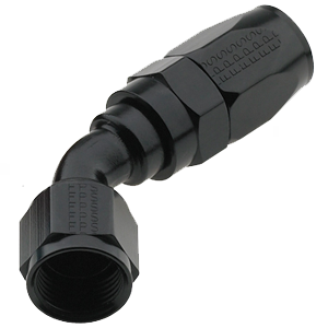 Fragola Pro-Flow 45 Degree Swivel Hose End, -6 AN, Black