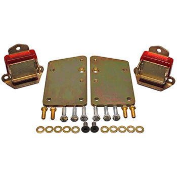 Energy Suspension, Engine Mount Conversion Set, GM LS-Series, Chevrolet w/ Early 3-Bolt Mounts, Red