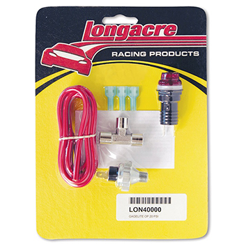 Longacre, Gagelites Engine Warning Light System, Oil Pressure, 20psi, 1/8 NPT