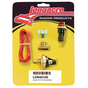 Longacre, Gagelites Engine Warning Light System, Oil Pressure, 15-50psi, 1/8 NPT