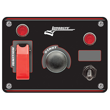 Longacre, Start/Ignition Switch Panel w/ 1 Accessory Switch, 12 Volt, 40 Amp