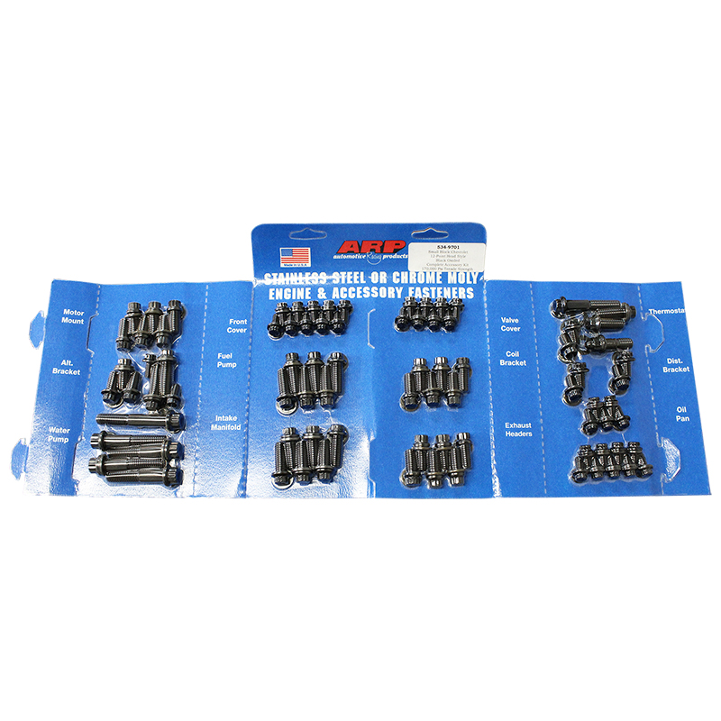 ARP, Engine & Accessory Fastener Kit, Chev SB, 12-Point Head, Black Oxide