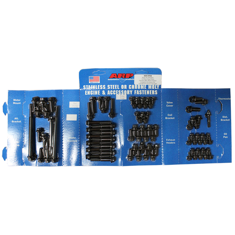 ARP, Engine & Accessory Fastener Kit, Ford 351W, 12-Point, Black Oxide