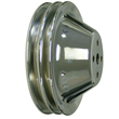 Power Products, Chrome Steel Water Pump Pulley, Chevrolet Small Block, Short Water Pump, Double Groove