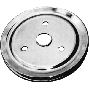 Power Products, Chrome Steel Crankshaft Pulley, Chevrolet Small Block, Short WP, Single Groove