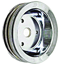 Power Products, Chrome Steel Crankshaft Pulley, Chevrolet Small Block, Short WP, Double Groove