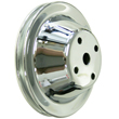 Power Products Chrome Steel Water Pump Pulley, Chevrolet Small Block, Long Water Pump, Single Groove