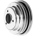 Power Products, Chrome Steel Crankshaft Pulley, Chevrolet Big Block, Long WP, Triple Groove