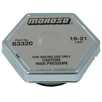 Moroso, Racing Radiator Cap (19-21 lbs), Steel, Universal, Sold as Each