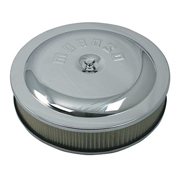 Moroso, Low-Profile Air Cleaner, 14 x 3, 5-1/8 Neck, Chrome