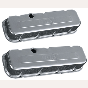 Dart Machinery, Chrome Steel Valve Covers, Chev BB, Tall, w/ Baffles