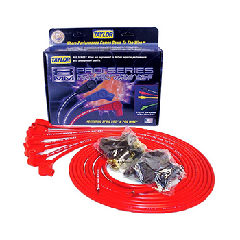 Taylor, 8mm Spiro Pro Universal 8 cyl. Wire Set, 90 Degree Boot, Red