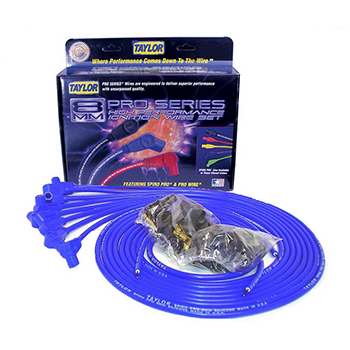 Taylor, 8mm Spiro Pro Universal 8 cyl. Wire Set, 90 Degree Boot, Blue