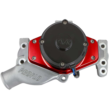 CVR Racing Products, Proflo Electric Water Pump, Chevrolet Small Block, Aluminum, 55 GPM, Red, Sold as Each