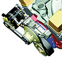 Powermaster, Pro Series Circle Track Racing Alternator Kit, Chev SB, High Mount, 100 Amp, CS121 Case