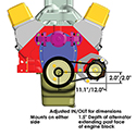 PowerMaster, Pro Series Racing Alternator Kit, Chev BB, Snug Mid-Mount, 55 Amp, CS121 Case